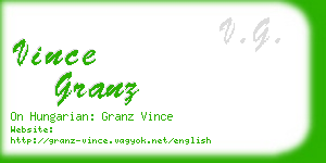 vince granz business card